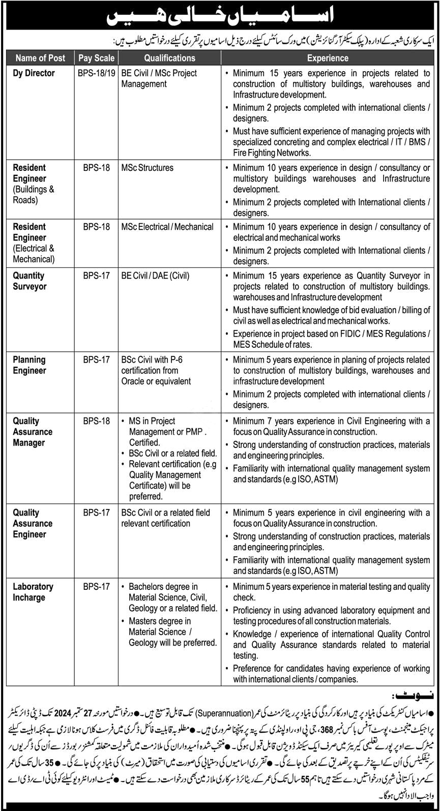 Public Sector Organization Jobs Notice 2024