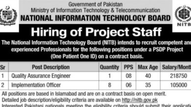 National Information Technology Board NITB Islamabad Jobs 2024