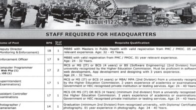 Punjab Emergency Service Rescue 1122 Latest Jobs 2024