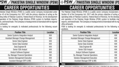 Pakistan Single Window PSW Karachi Jobs Notification 2024