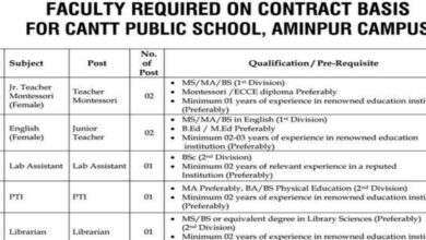 Cantt Public School Gujranwala Jobs Notification Out