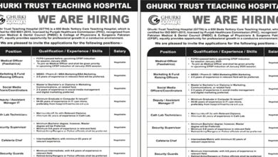 Ghurki Trust Teaching Hospital Lahore Jobs Notification Out