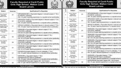 Senior & Junior Teachers Vacancies Notification Oct-24