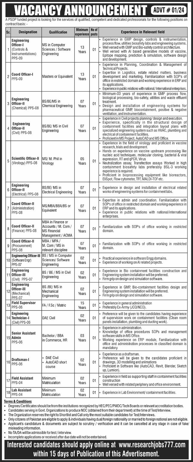 Progressive Public Sector Organization Islamabad Jobs 2024