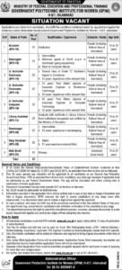 Ministry of Federal Education & Professional Training MOENT Islamabad Jobs 2024