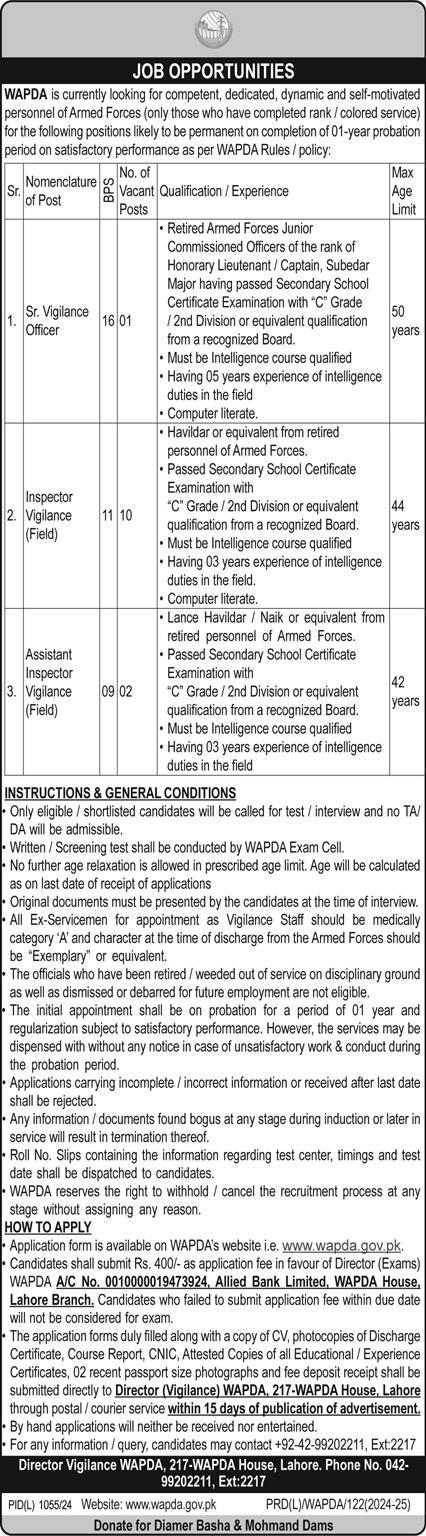 WAPDA Lahore Jobs Notification Out