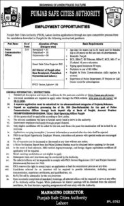 PSCA Lahore Jobs Notification Out Oct-24