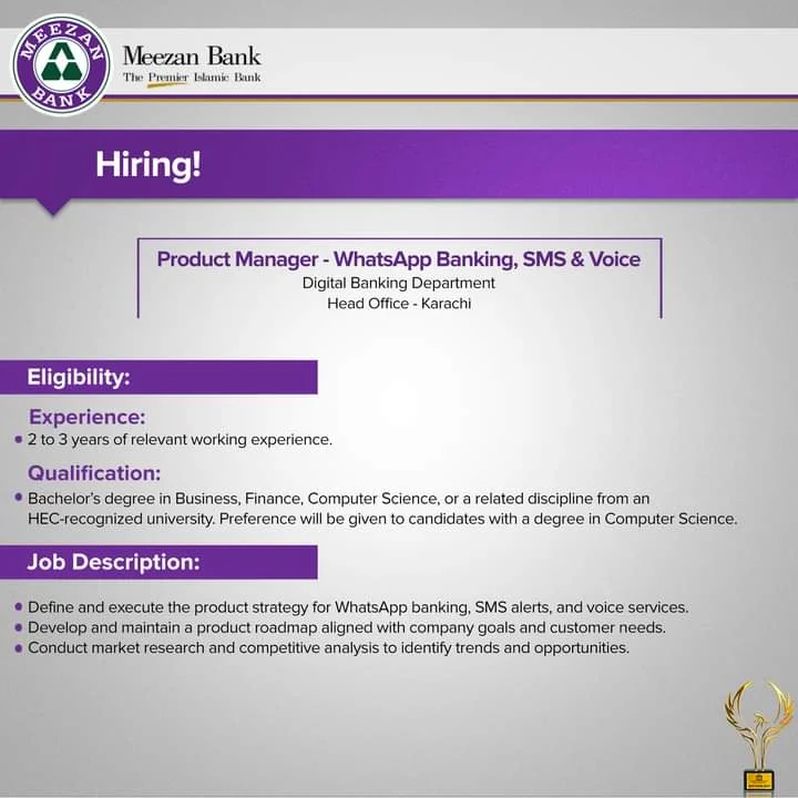 Meezan Bank Karachi Vacancies Notification Out 2024