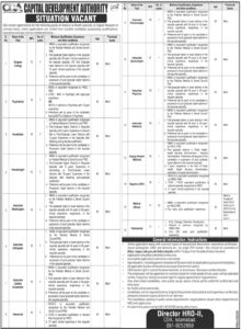 Capital Development Authority CDA Islamabad Jobs 2024