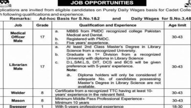 Cadet College Vacancies Notification 2024