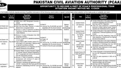 PCAA Jobs Notification Out November 2024