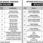 Air Base Inter College Sargodha Jobs Notification 2024