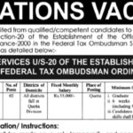 Federal Tax Ombudsman Secretariat Islamabad Jobs Notice 2024