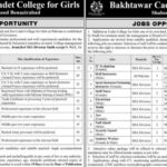 Bakhtawar Cadet College For Girls Jobs 2024