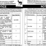 Forest Wildlife & Fisheries Department Lahore Jobs Notice 2024