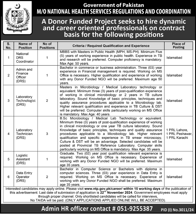 NHSRC Islamabad Jobs Notice 2024