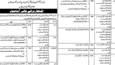 Excise Taxation & Narcotics Control Department Lahore Jobs Notification Out 2024