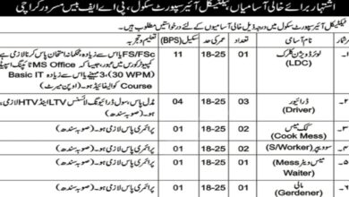 Tactical Air Support School PAF Base Jobs Notice 2024