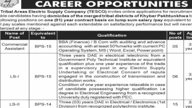 TESCO Peshawar Jobs Notification Out 2024