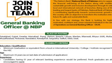 National Bank Of Pakistan NBP Jobs Notification Out 2024