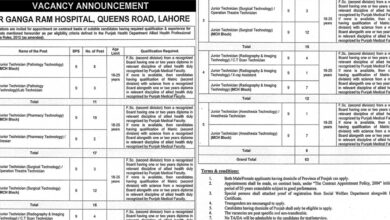 Sir Ganga Ram Hospital Lahore Jobs Notice 2024