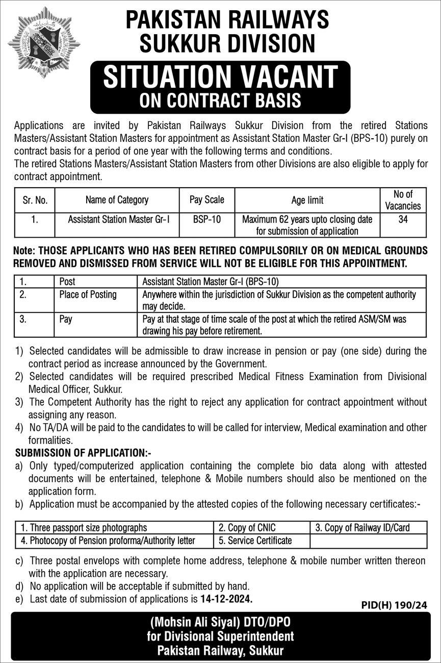 Pakistan Railways Jobs Notification Out 2024