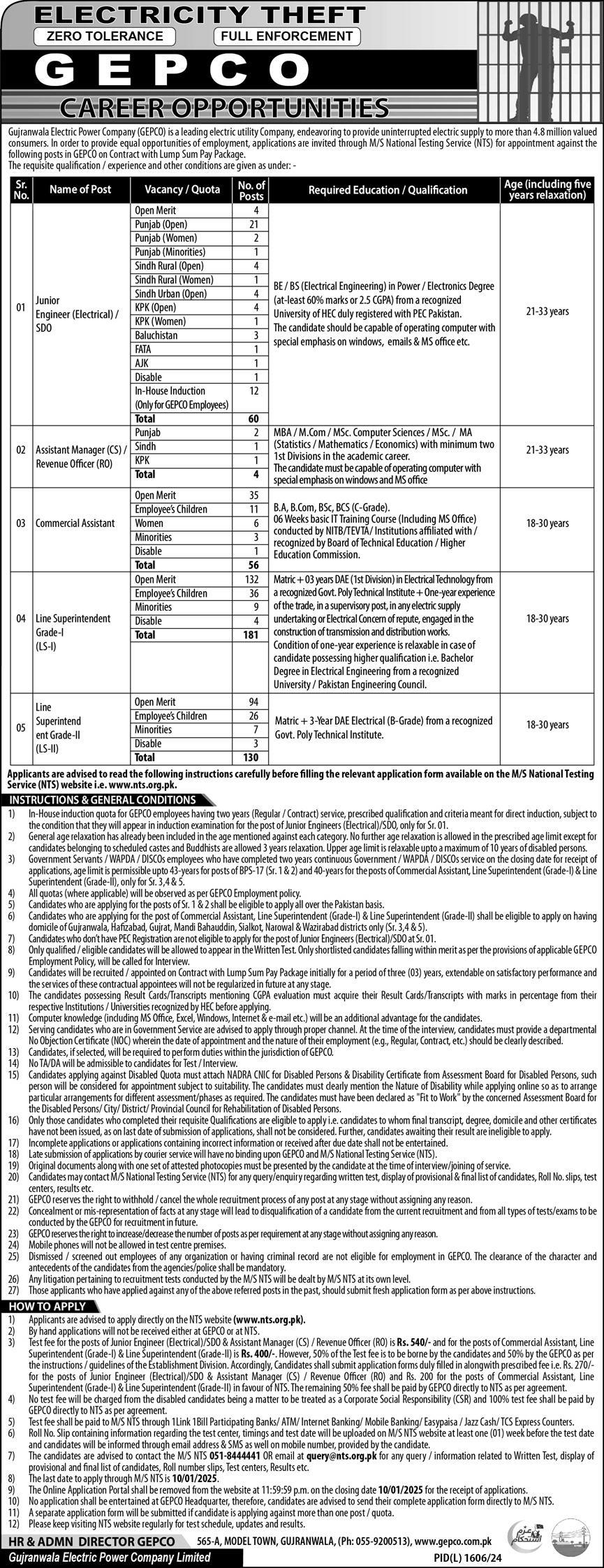 GEPCO Wapda Jobs Notification Out 2024 