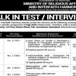 Ministry of Religious Affairs & Interfaith Harmony Islamabad Jobs 2025