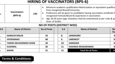 Health Department Sindh Vaccinators ( BPS-06 ) Jobs Notice 2025