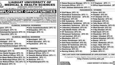 Liaquat University Of Medical & Health Sciences Jamshoro Jobs 2025