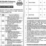 University Of Child Health Sciences Lahore Jobs Notice 2025