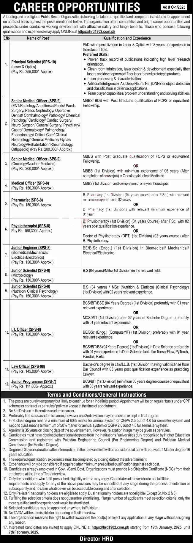 Pakistan Atomic Energy PAEC Islamabad Jobs Notice 2025