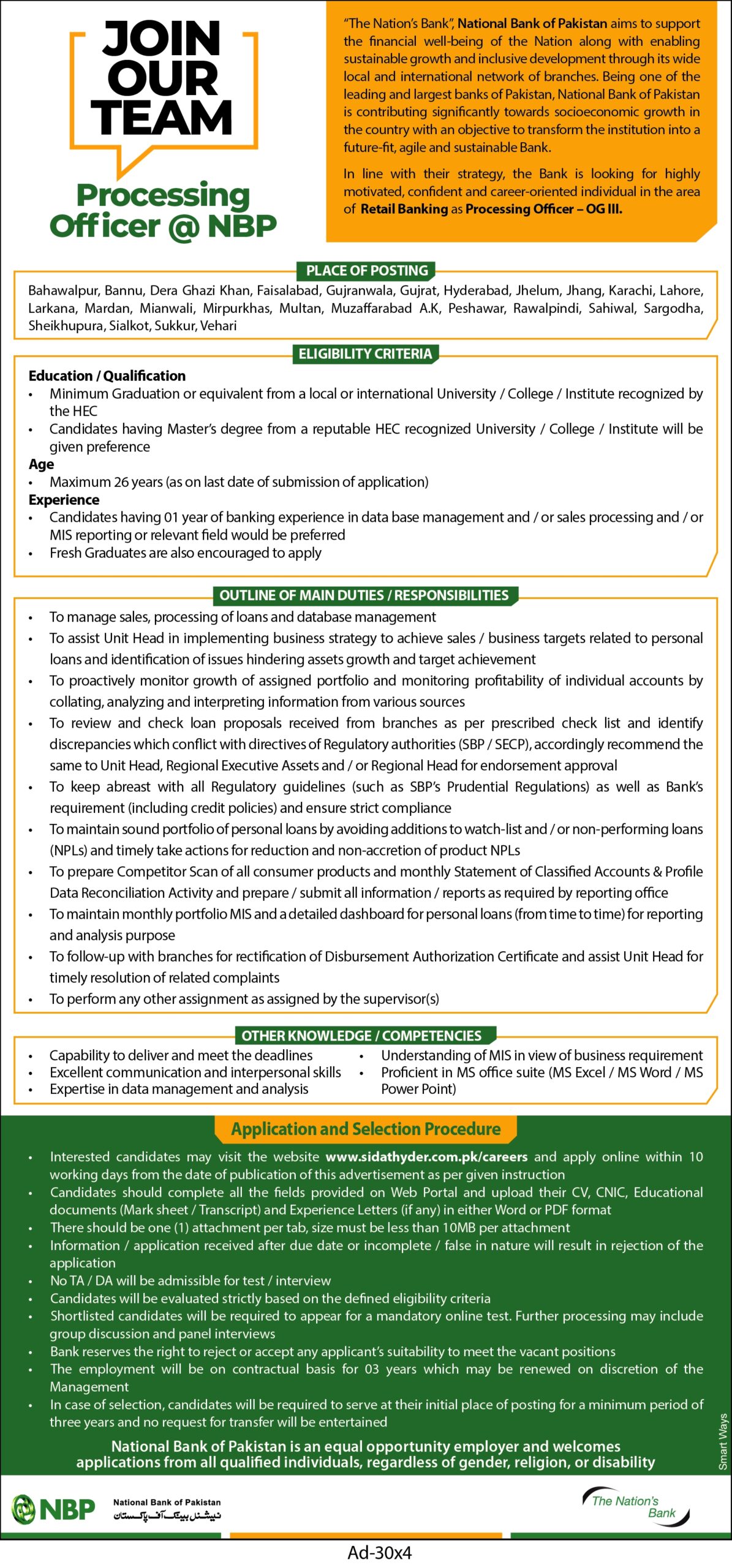 National Bank Of Pakistan NBP Jobs 2025